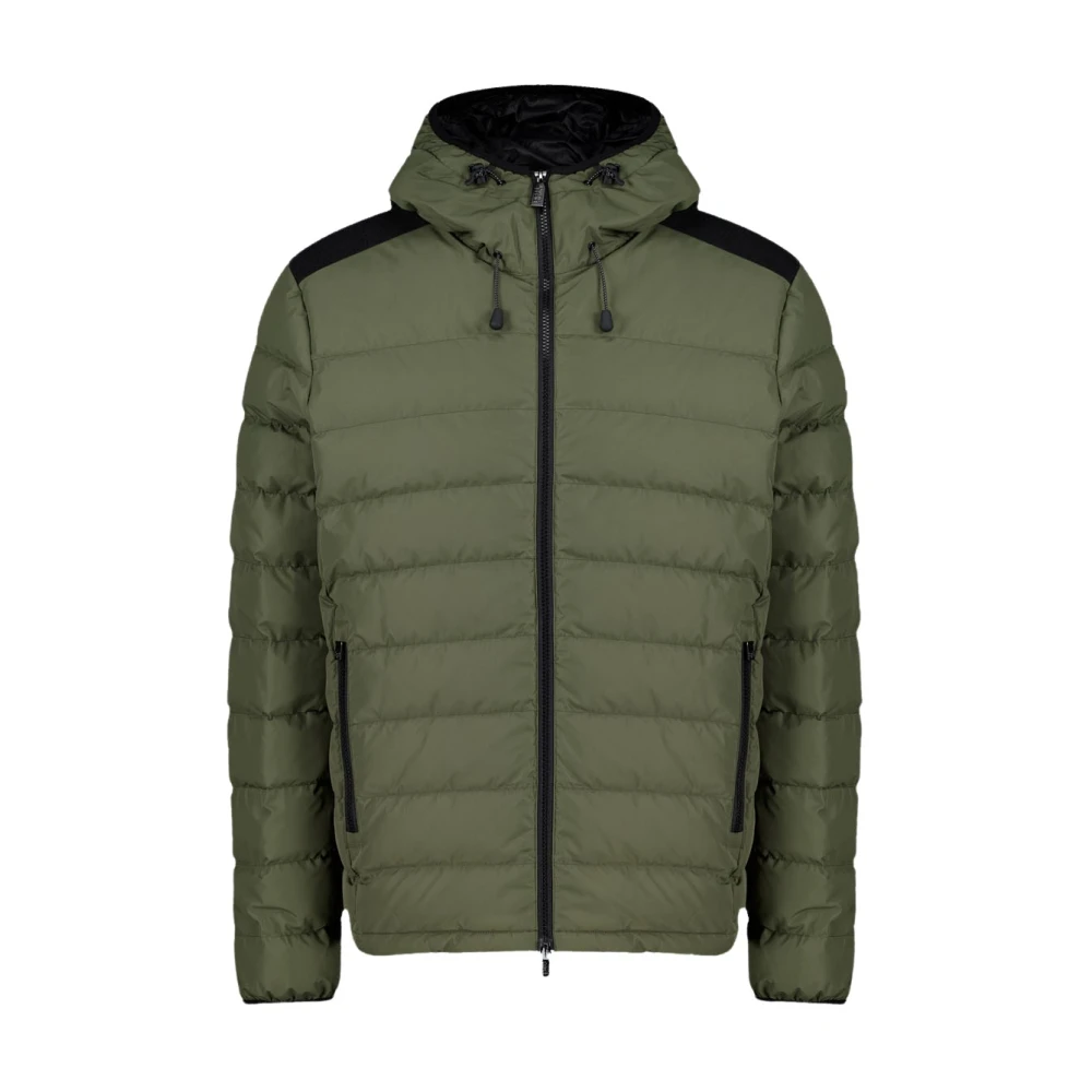 Ciesse Piumini Korte militair groene donsjack met capuchon gevuld met echte veren Green Heren