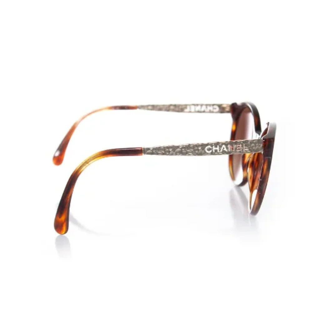 Chanel Vintage Pre-owned Plastic sunglasses Brown Dames