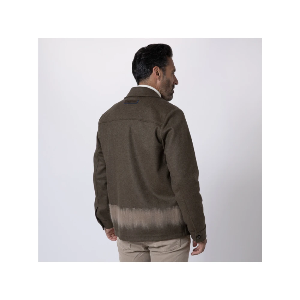 Jacob Cohën Khaki Flanellen Overhemdjas Gray Heren