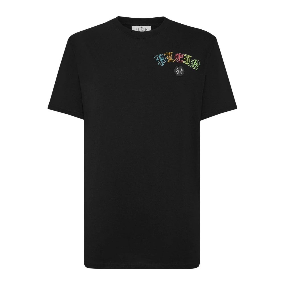Philipp Plein Paillet Logo Ronde Hals T-shirt Black Heren