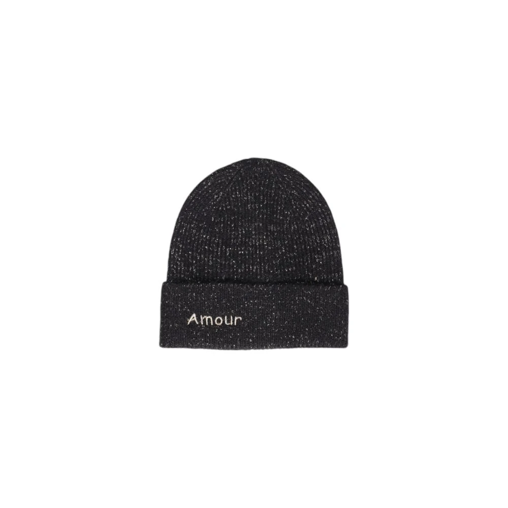 Pieces Zwarte Gerecyclede Polyester Winterhoed Black Dames
