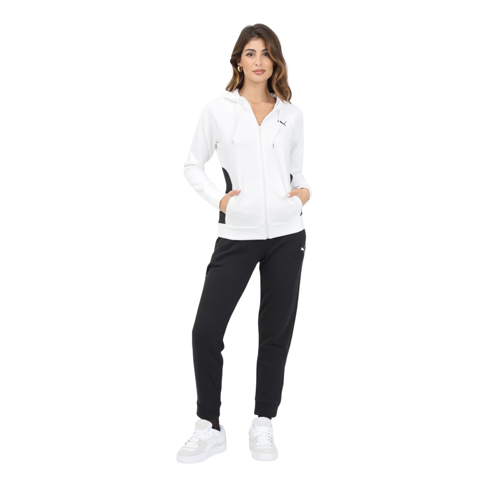 Puma Sportieve Klassieke Wit en Zwart Trainingspak White Dames