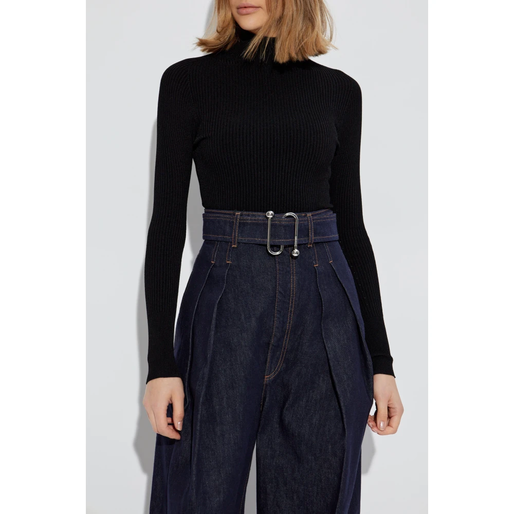 Alaïa Geribbelde bodysuit Black Dames
