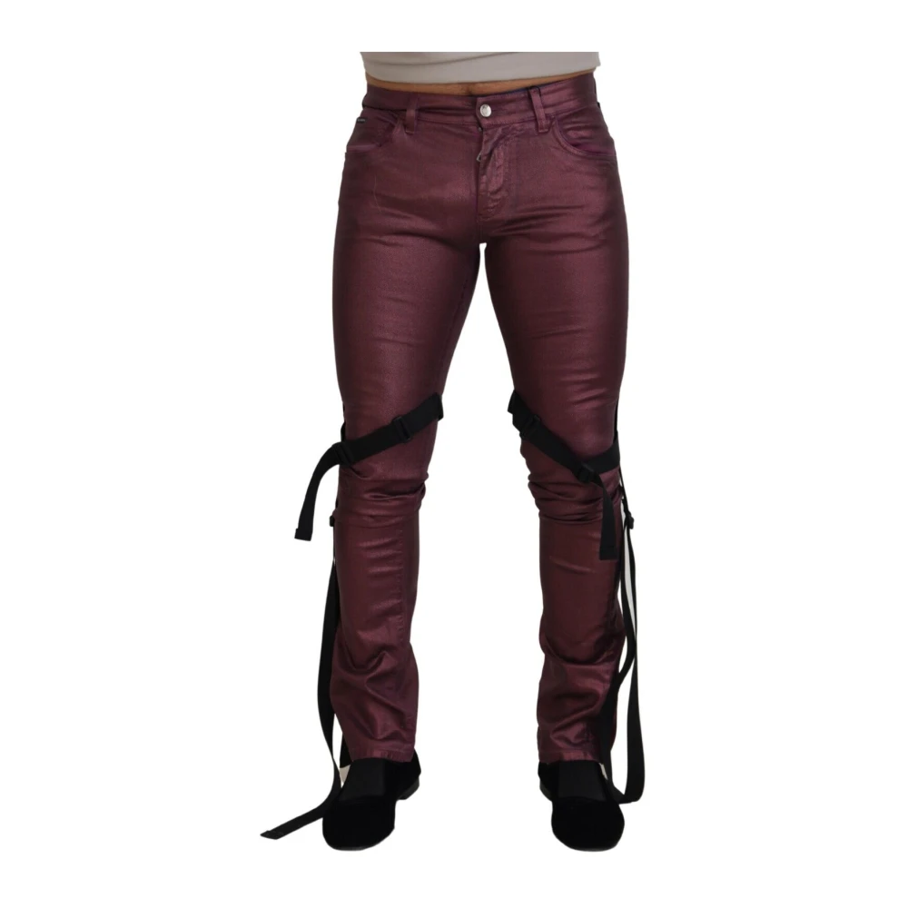 Dolce & Gabbana Magenta Bomull Avslappnad Denim Jeans Purple, Herr