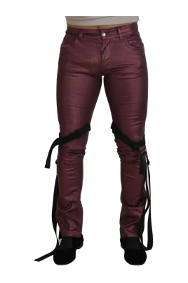 Magenta Bomull Avslappnad Denim Jeans