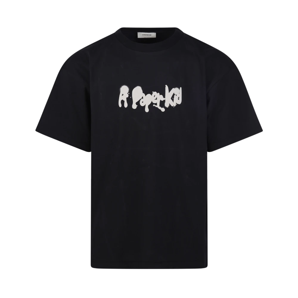 A Paper Kid Nero Zwart T-Shirt Black Heren