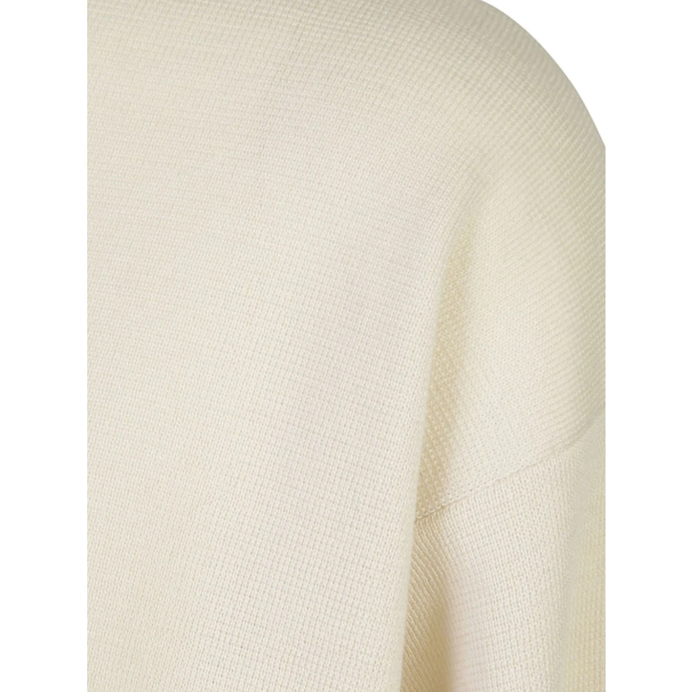Roberto Collina Witte Merinowollen Trui White Dames