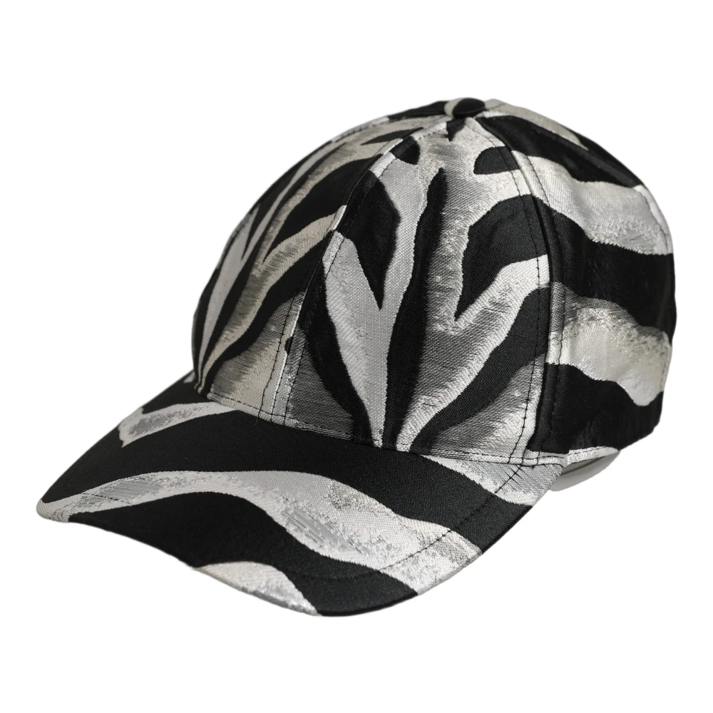 Dolce & Gabbana Men Black Silver Zebra Pattern Baseball Cap Hat - 58 cm|M - Image 2