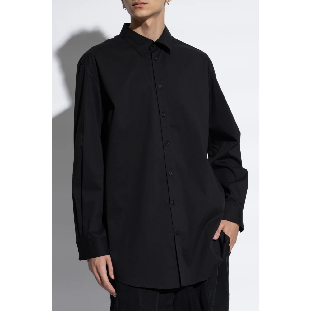 Y-3 Katoenen overhemd Black Heren