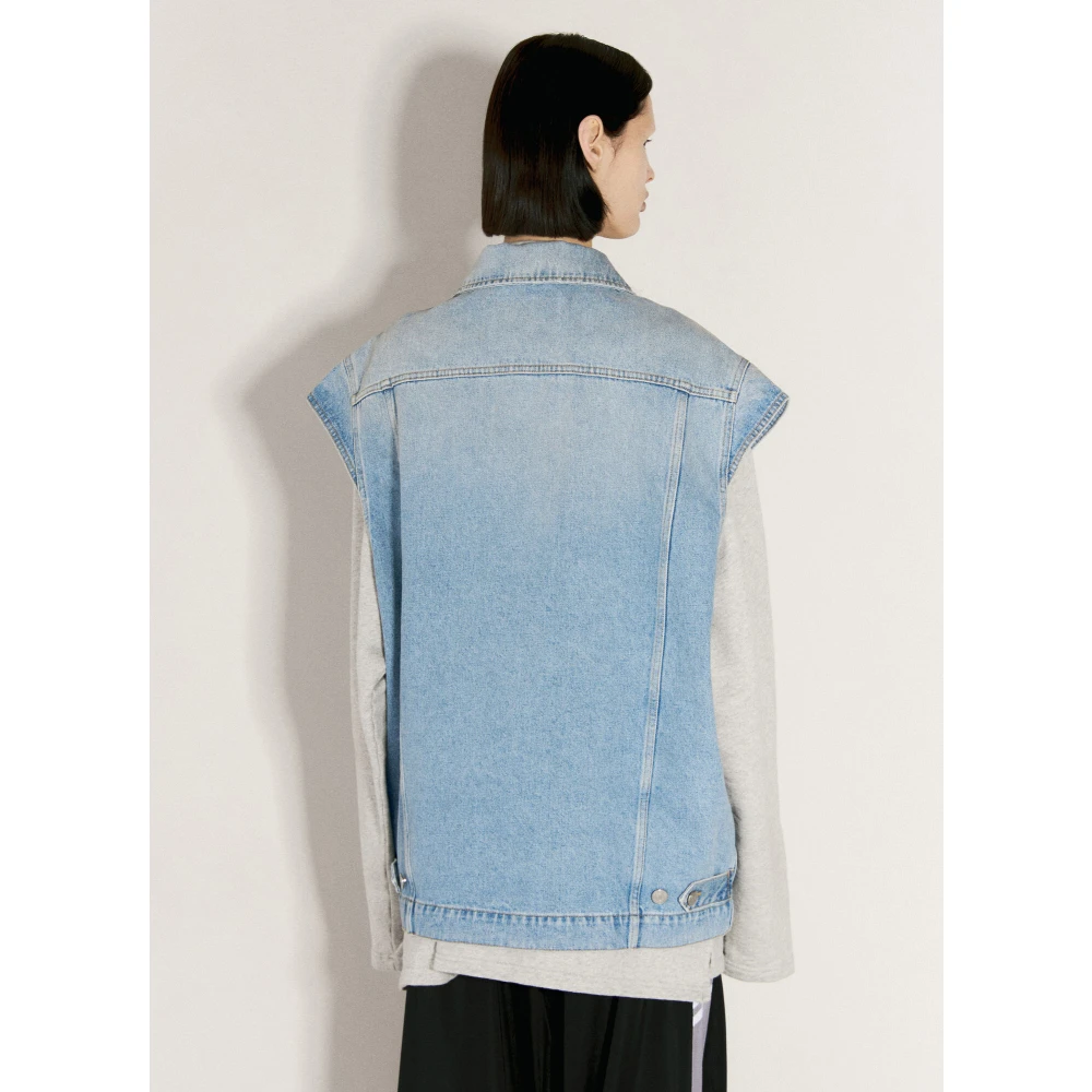 Martine Rose Denim Gilet met Zakken Blue Heren