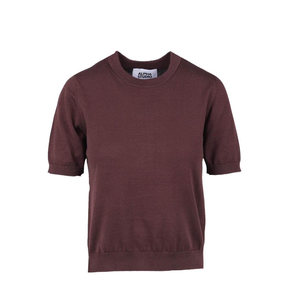 Alpha Studio Donna Marrone - Maglieria Girocollo - Knitwear - Xl