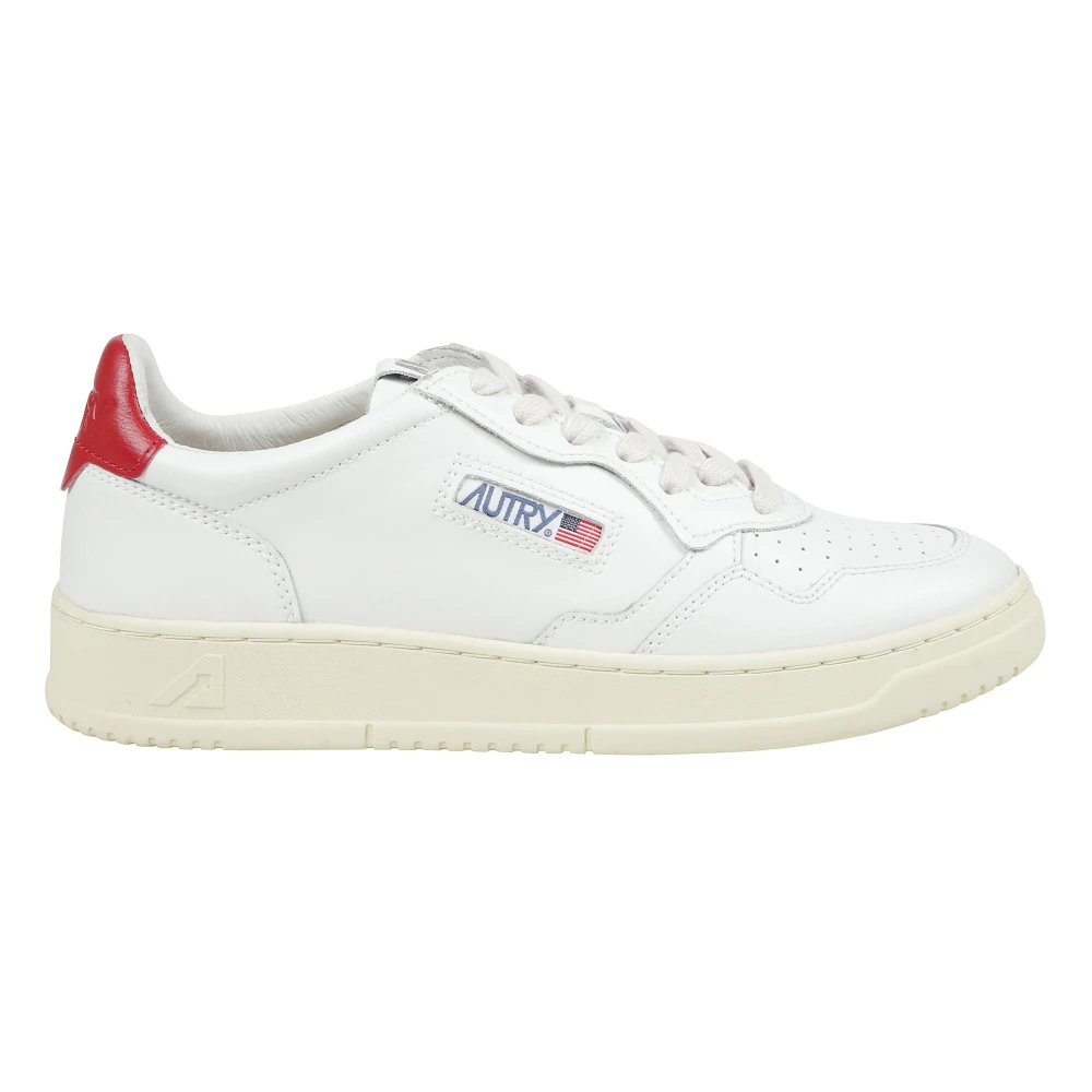 Autry Sneakers met ronde neus en vetersluiting- tweekleurige rubberen zool Heren Schoenen Wit