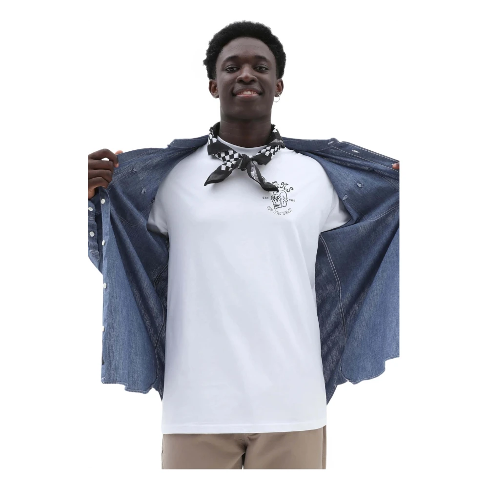 Vans Geschudde schedel T-shirt White Heren