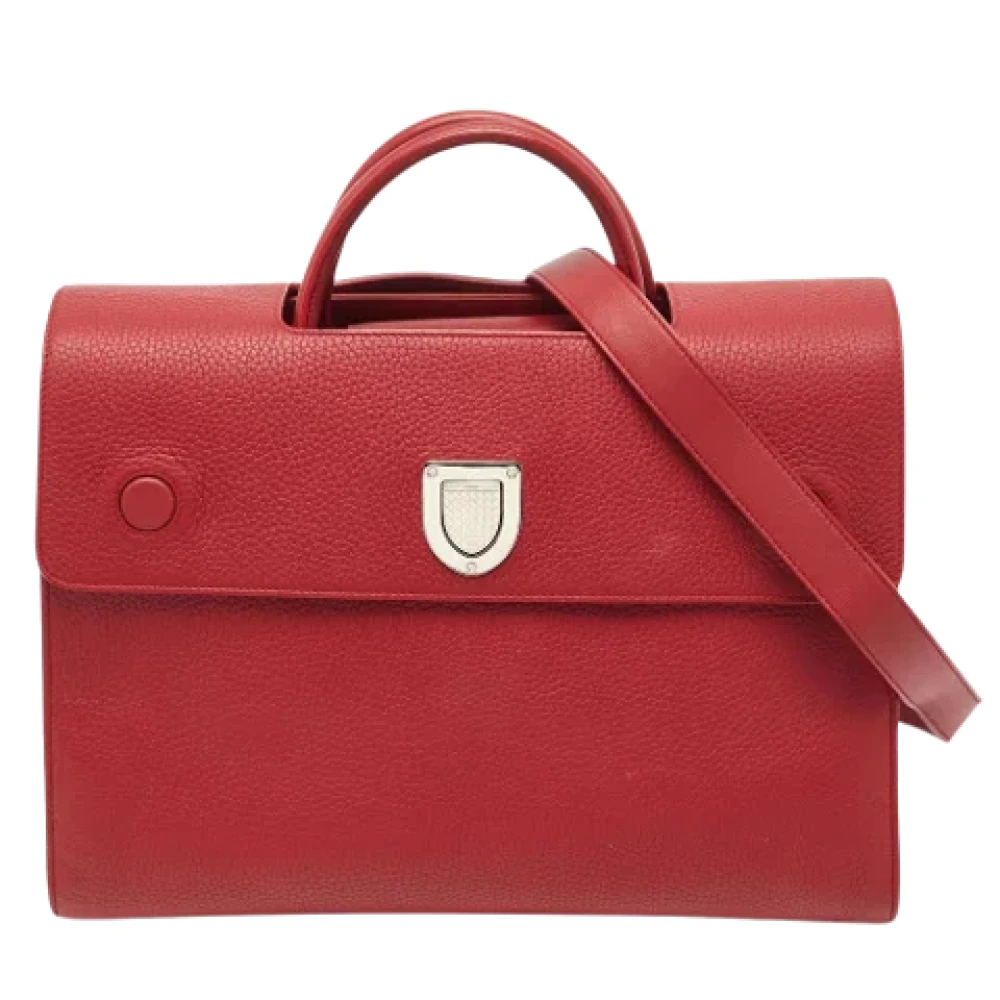 Dior Vintage Pre-owned Leather handbags Red Dames