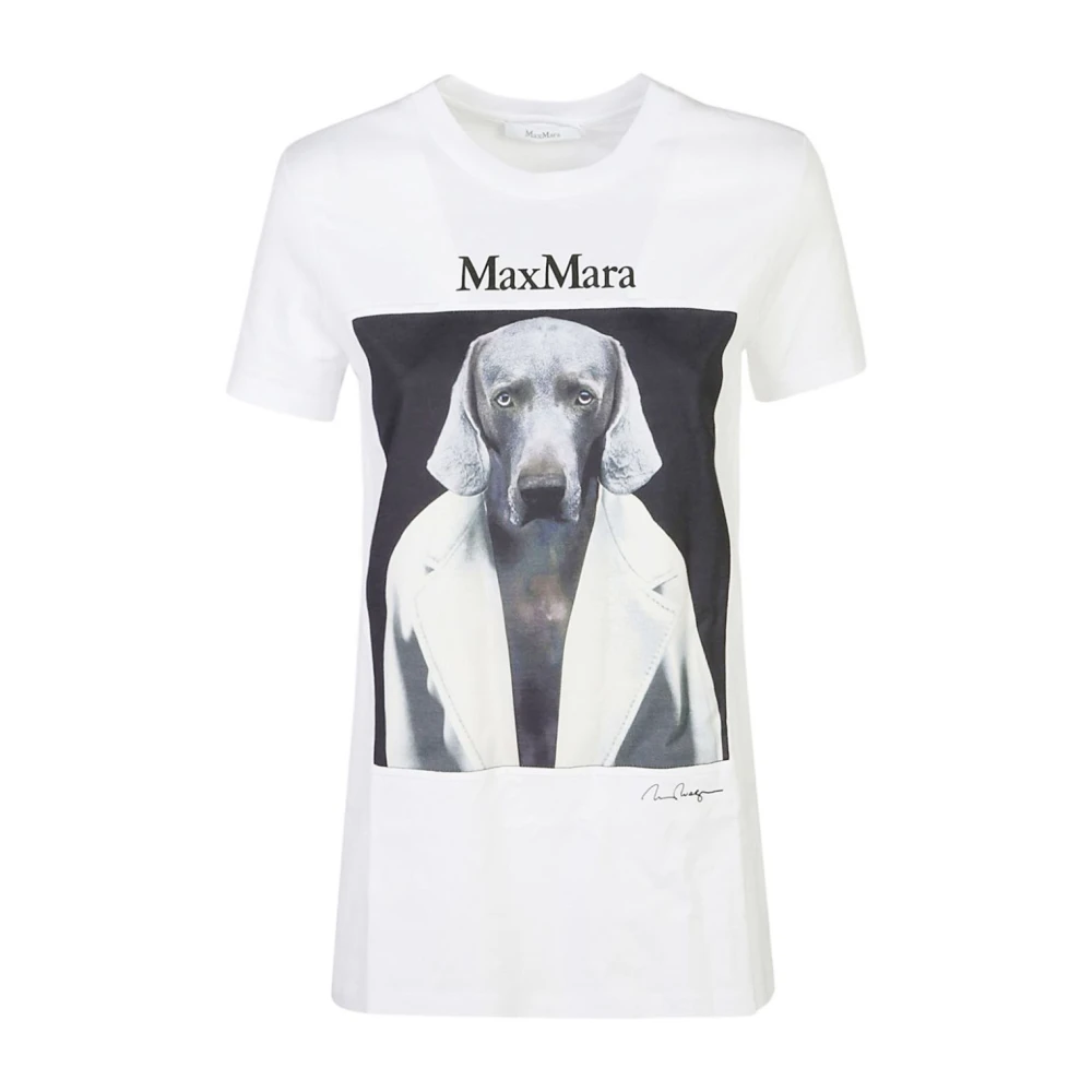 Max Mara Iconische Print Crew Neck T-shirt White Dames