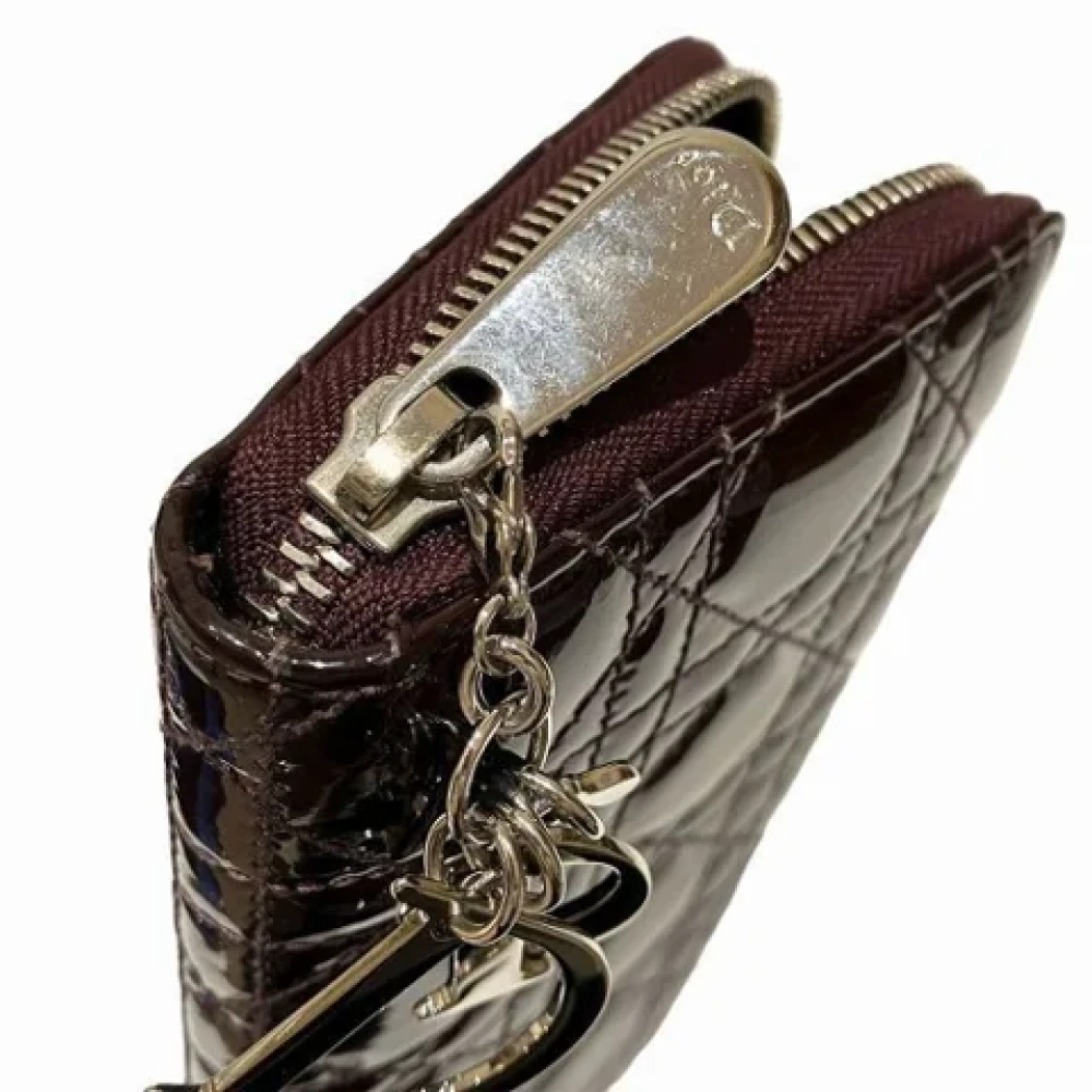 Dior Vintage Pre-owned Leather wallets Red Dames
