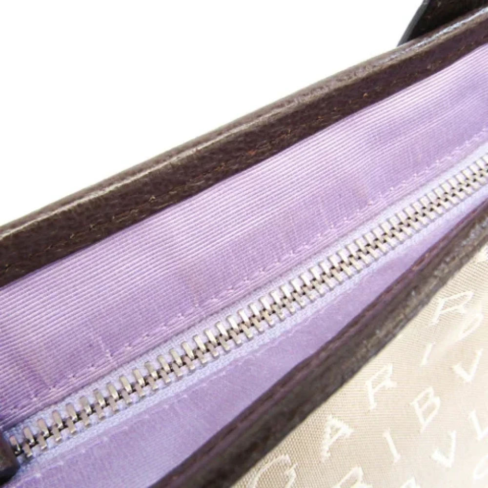 Bvlgari Vintage Pre-owned Leather handbags Beige Dames