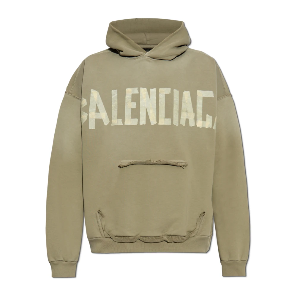 Balenciaga Sweatshirt met Vintage Effect Green Heren