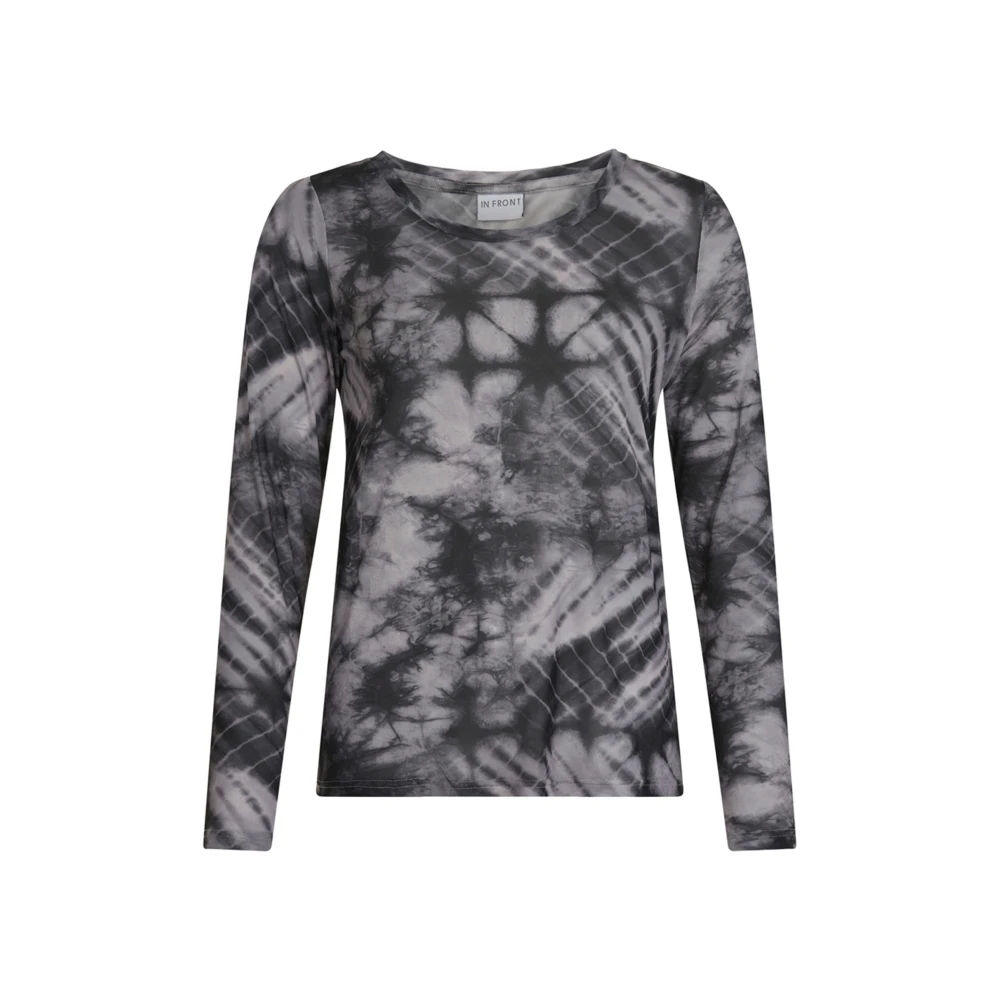 IN Front Mesh T-shirt met Print Grijs Black Dames