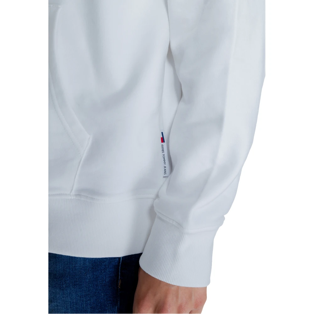Tommy Jeans Graffiti Hoodie Mannen Herfst Winter Collectie White Heren