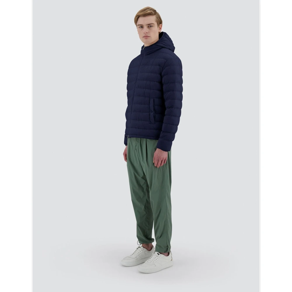 Herno Licht Nylon Stretch Bomber Resort Jas Blue Heren