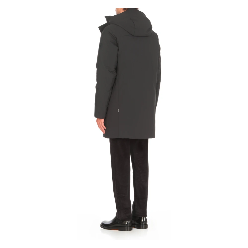 Save The Duck Zwarte Gewatteerde Hoodiejas met Zakken Black Heren