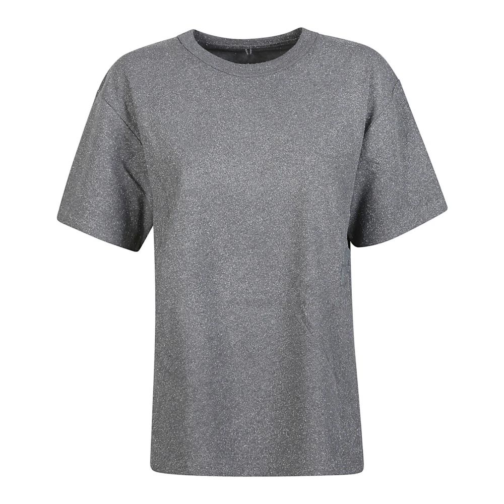 T by Alexander Wang Glitter Logo Essential T-Shirt Gray Dames