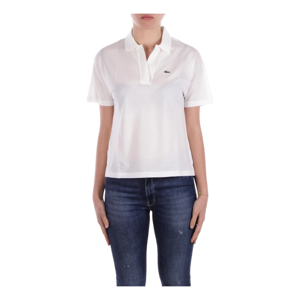 Lacoste Donna Bianco Top, Xs, New,