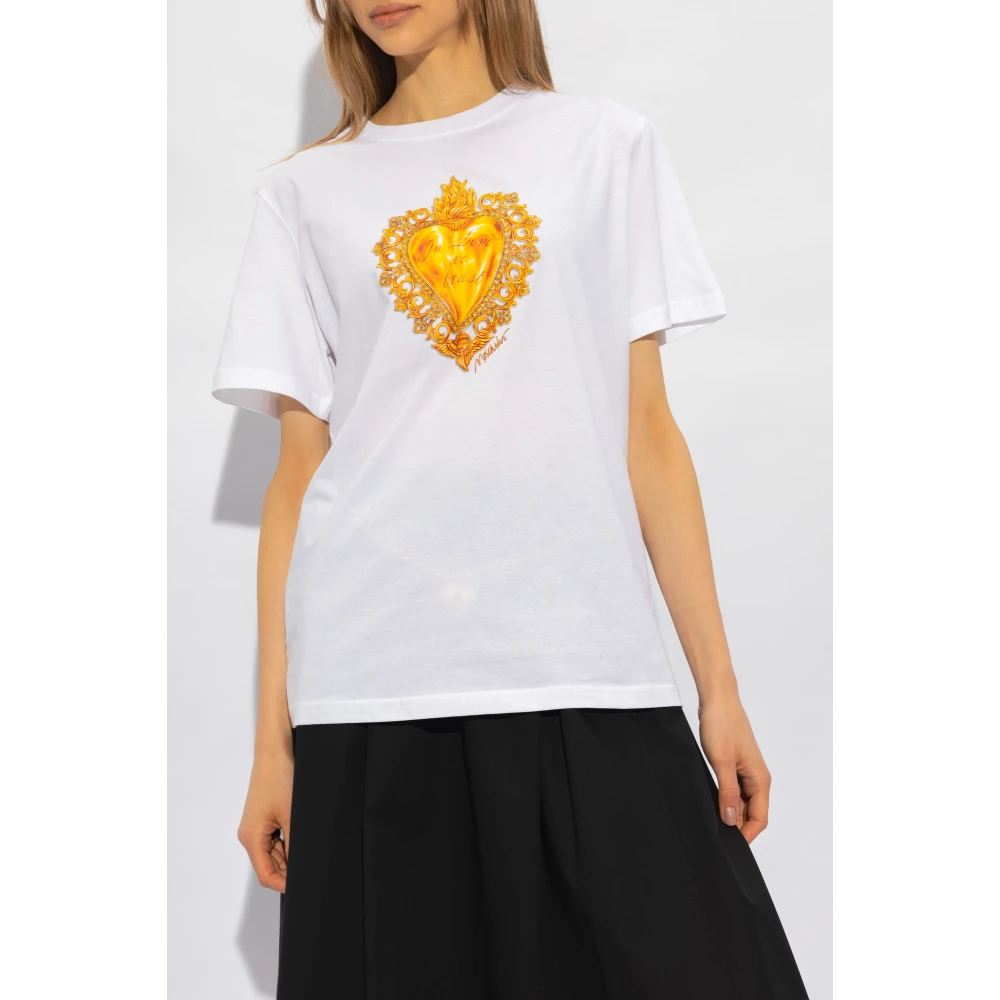 Moschino Bedrukt T-shirt White Dames