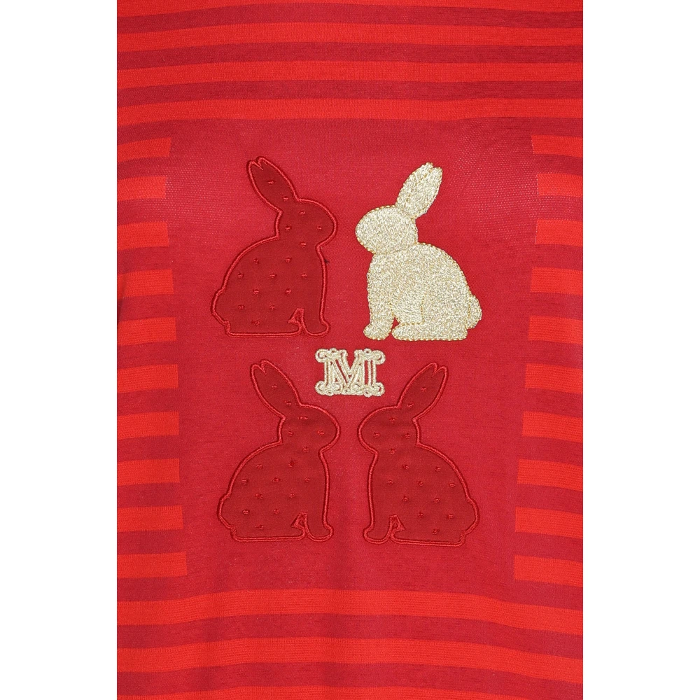 Max Mara Rood Gestreepte Top Red Dames