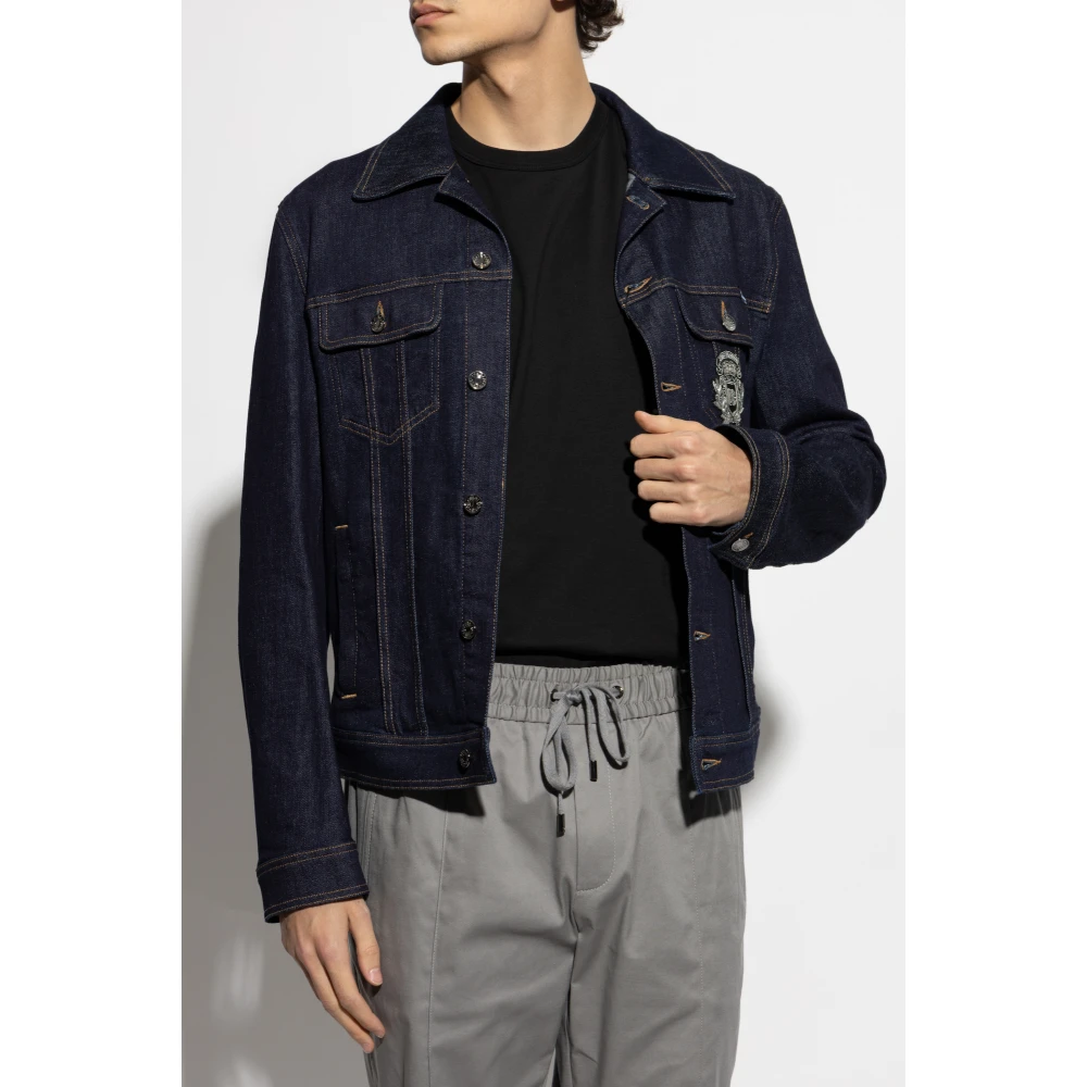 Dolce & Gabbana Spijkerjas met applicatie Blue Heren