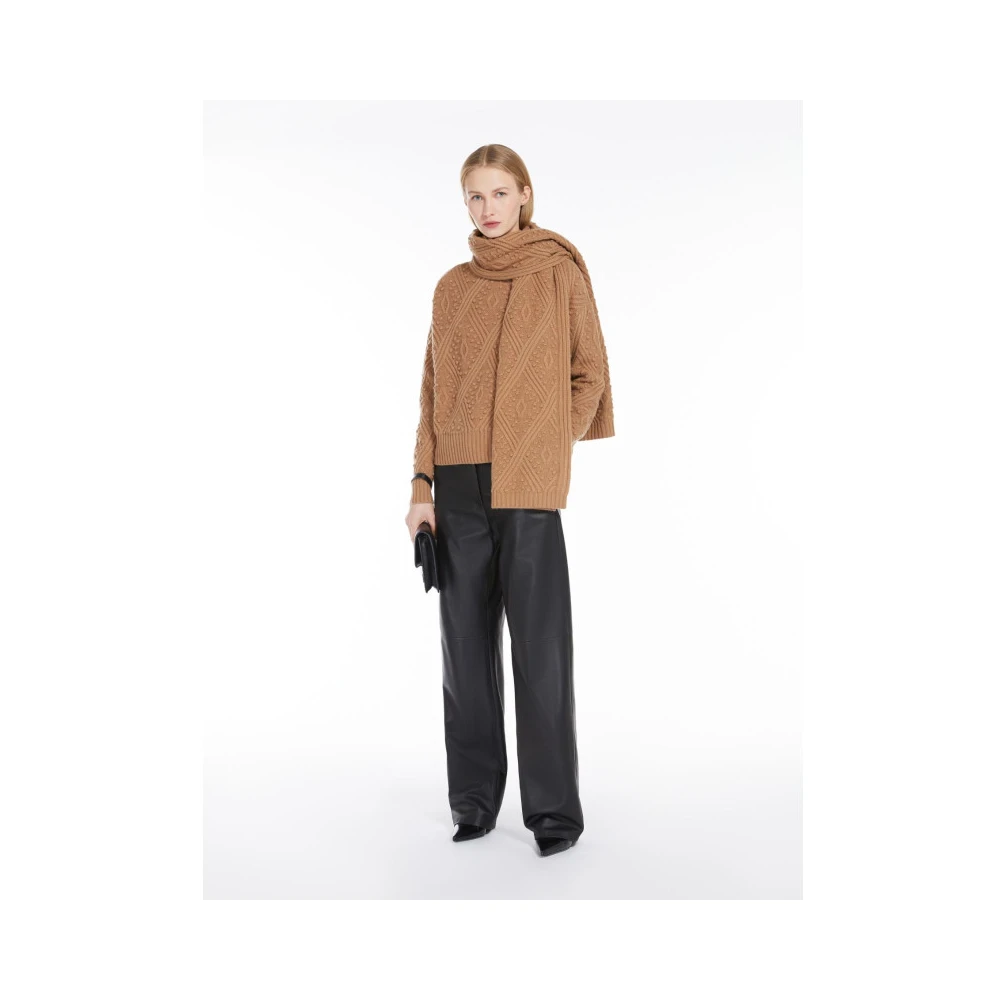 Max Mara Argyle Cashmere Blend Sweater Brown Dames