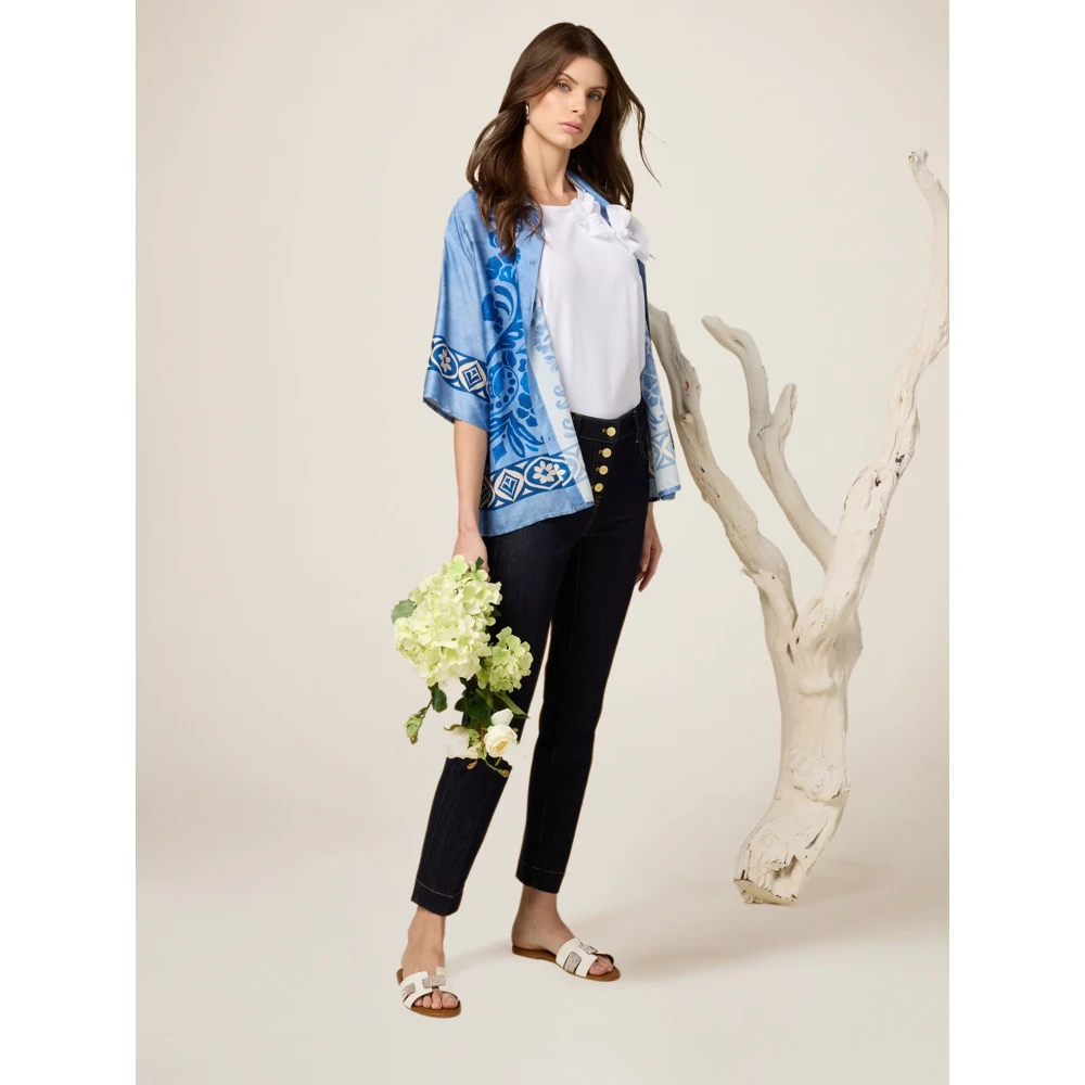 Oltre Donkerblauwe Skinny Jeans Blue Dames