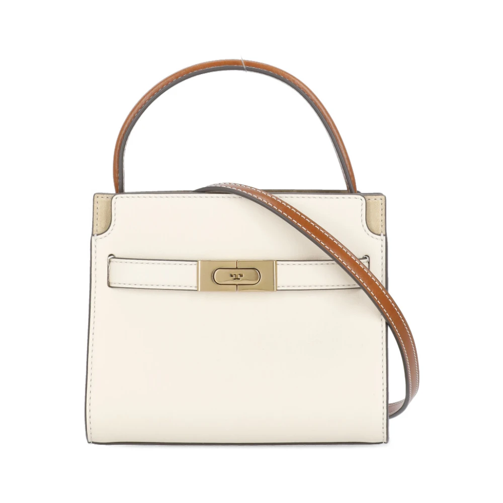 TORY BURCH Ivoor Leren Dames Tas met Handvat Beige Dames