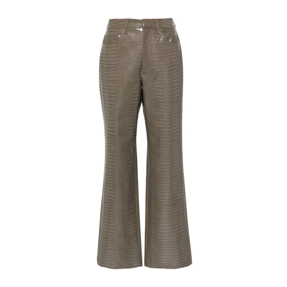 Rotate Birger Christensen High Waist Straight Leg Broek Brown Dames