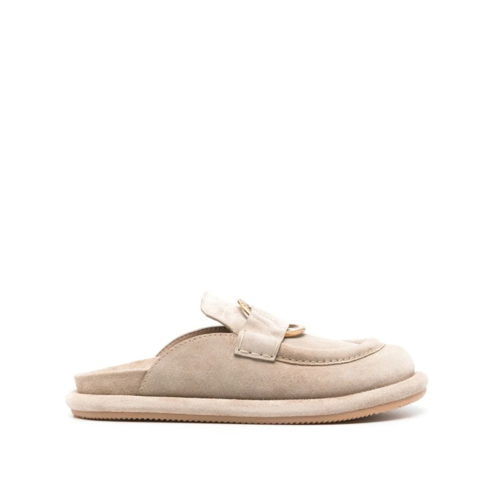 Moncler Bell Mule Platta Skor Beige, Dam