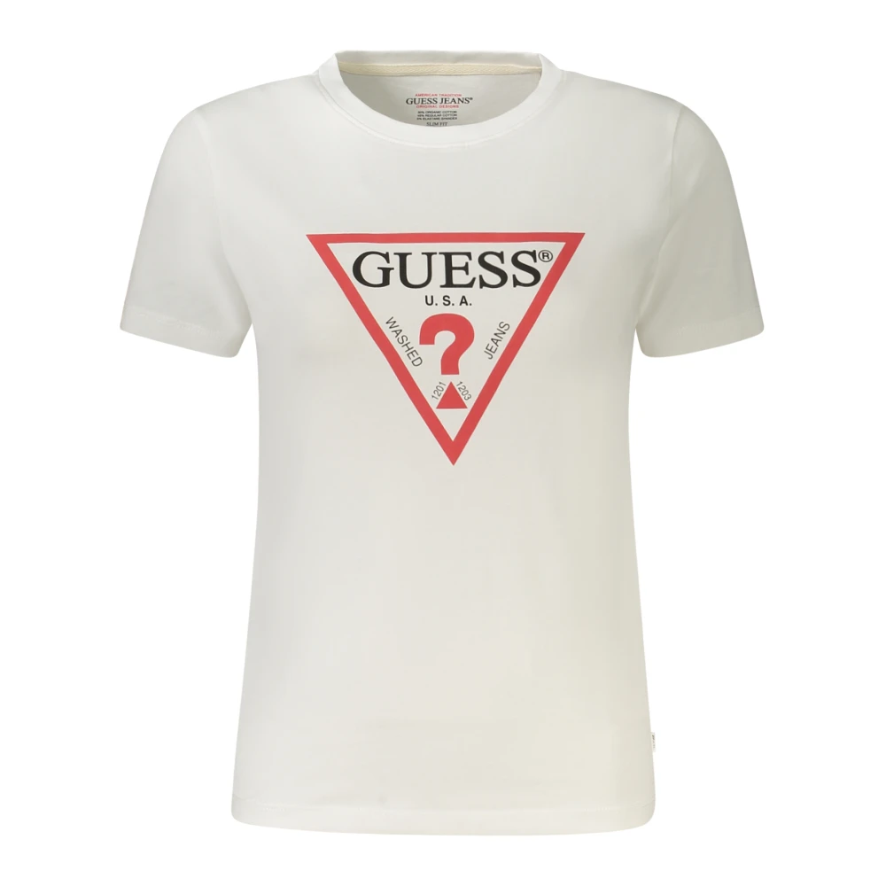 Guess Women's White Slim Iconic Tee - T-Shirts - 2XL - Tops