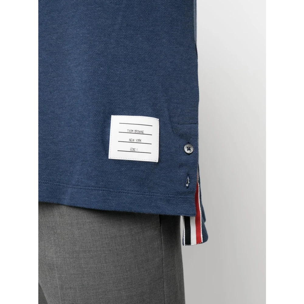 Thom Browne Blauw Gestreepte Zak T-shirt Blue Heren