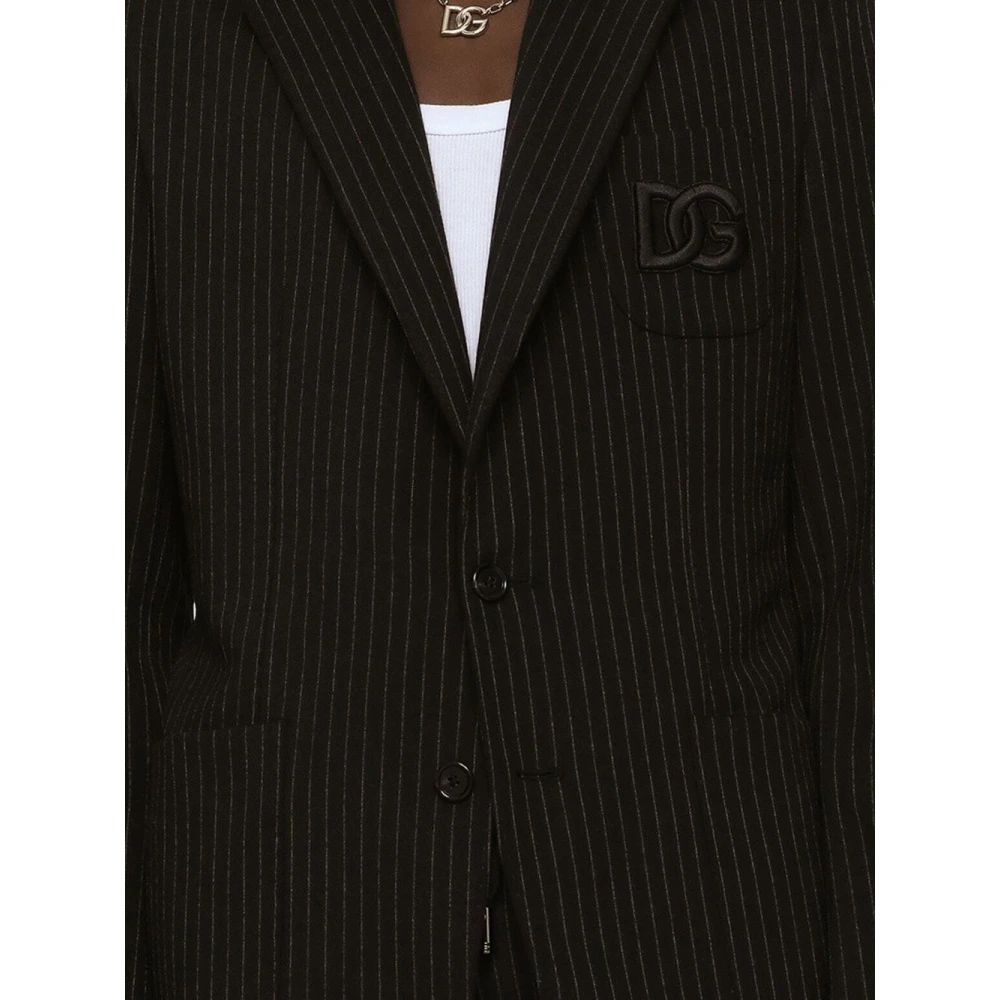 Dolce & Gabbana Diplomatieke Gestreepte Blazer Black Heren