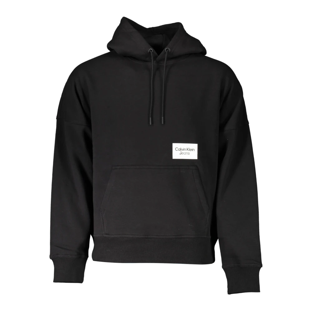 Calvin Klein Men's Black Hoodie With Print And Logo 2XL