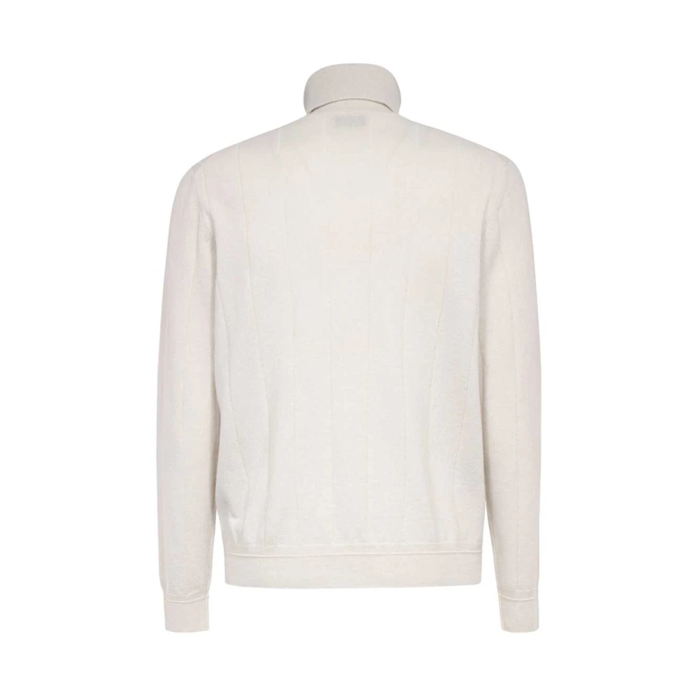 Brioni Kasjmier Coltrui met Leren Inzetstukken Beige Heren