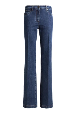 Blå Straight Leg Jeans med Pegaso