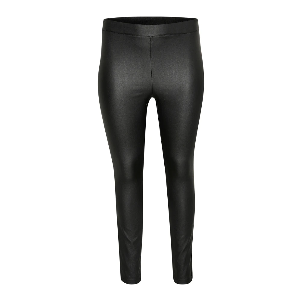Kaffe Curve Slim-fit Coated Jeggings Zwart Diep Black Dames