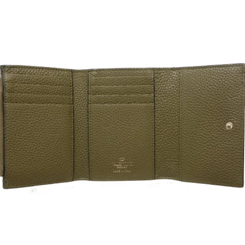 Valentino Vintage Pre-owned Leather wallets Green Dames
