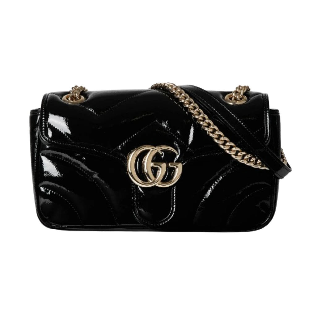 Gucci Women's Black Gg Marmont Small Shoulder Bag