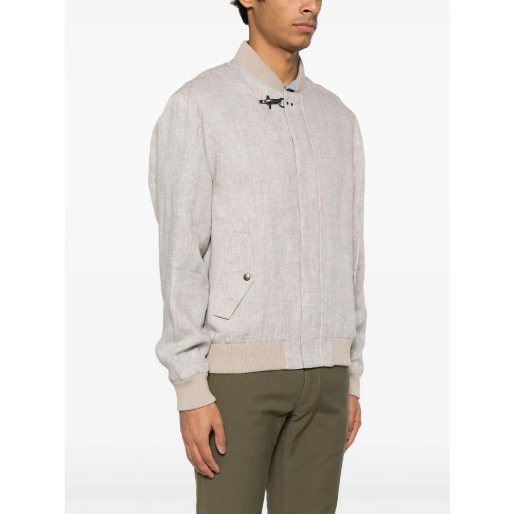 Fay Beige Linnen Jas voor Mannen Beige Heren