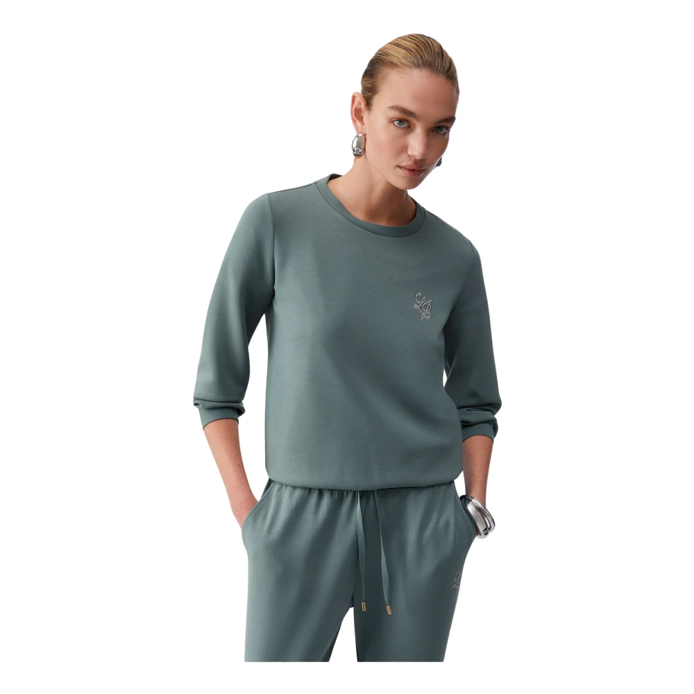 Liu Jo Sudadera Scuba Con Logo Sweatshirts & Hoodies Mujer Verde L