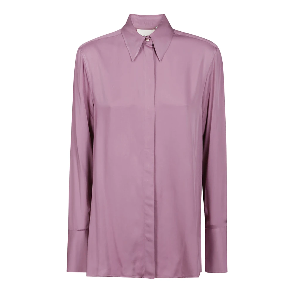 Xacus Italiaanse Kraag Overhemd met Verborgen Knopen Pink Dames