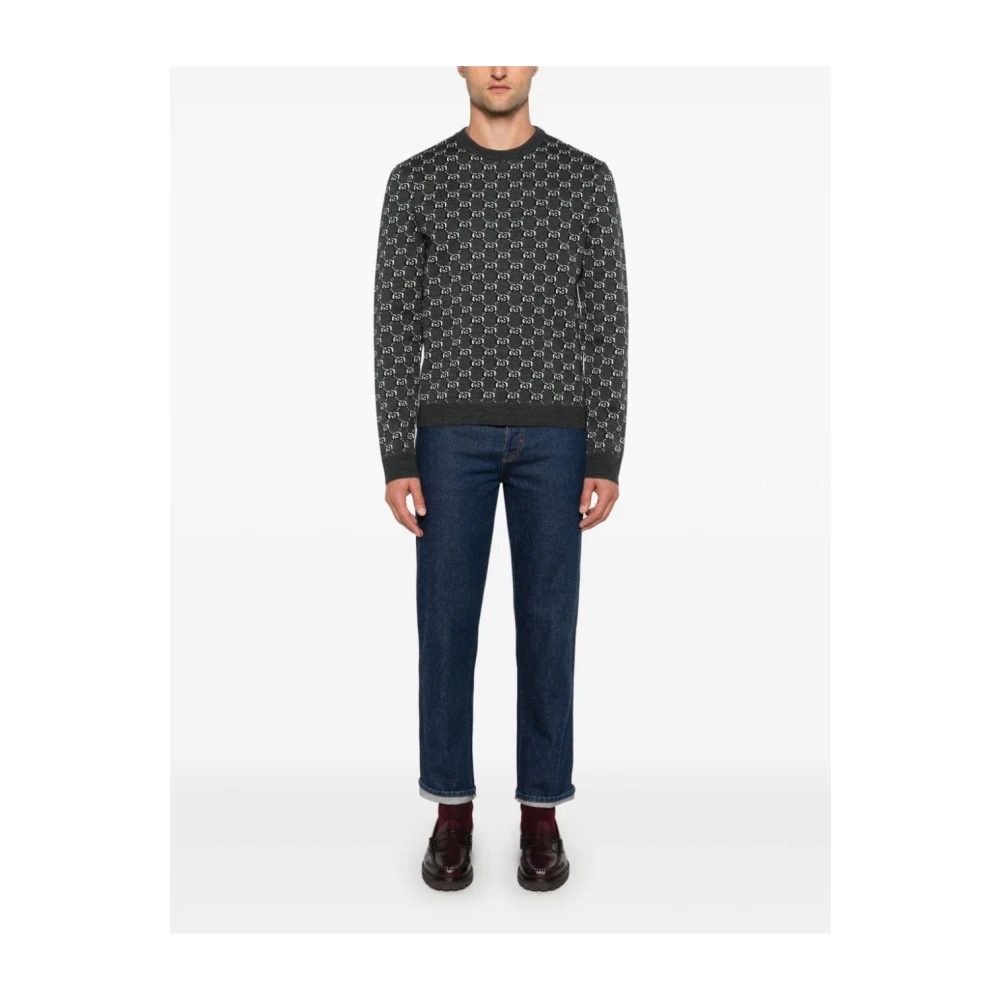 Gucci Grijze Gebreide Crew Neck Sweater Gray Heren