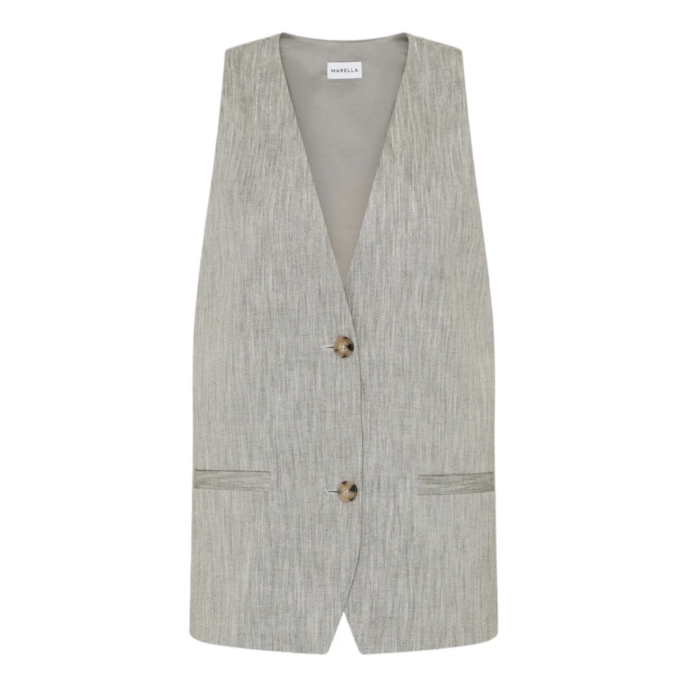 Marella Noel Grijs Mouwloos Vest Gray Dames